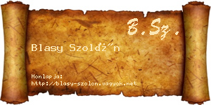 Blasy Szolón névjegykártya